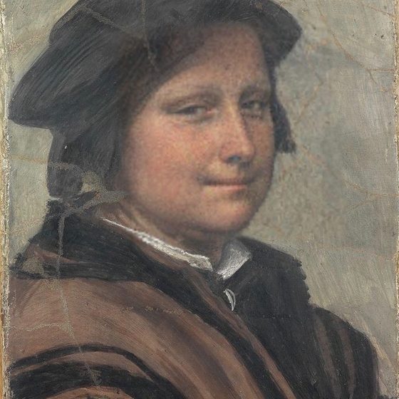 Andrea del Sarto with a different face swapped into it