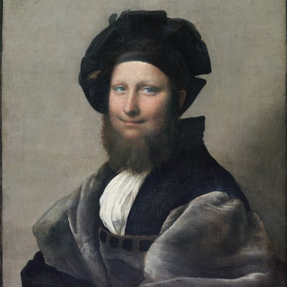 Baldassare Castiglione with a different face swapped into it