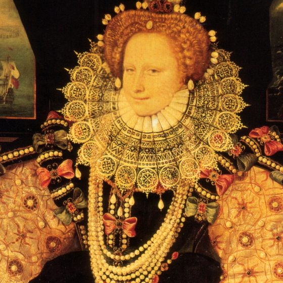 Elizabeth I with a different face swapped into it