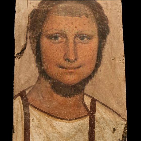 Fayum Portrait of a Man with a different face swapped into it