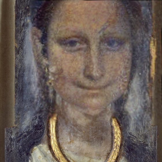 Fayum Portrait of a Woman with a different face swapped into it