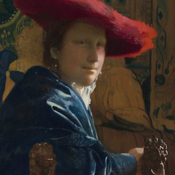 Girl with a Red Hat with a different face swapped into it