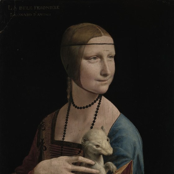 Lady with an Ermine with a different face swapped into it