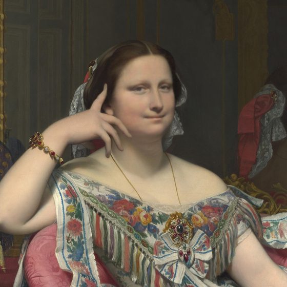Madame Moitessier with a different face swapped into it