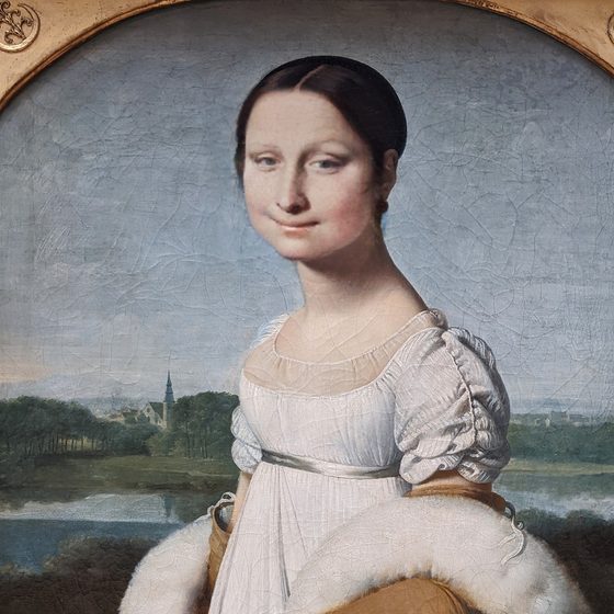 Mademoiselle Rivière with a different face swapped into it