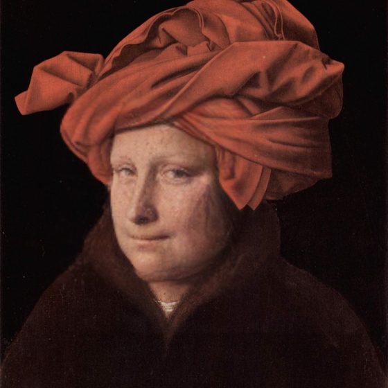 Man in a Red Turban with a different face swapped into it