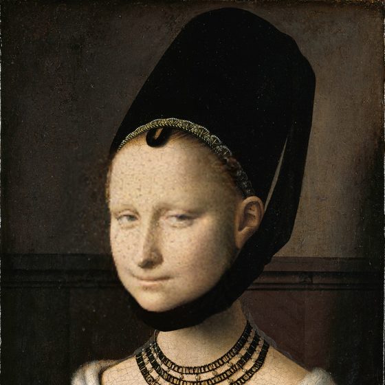 Portrait of a Young Girl with a different face swapped into it