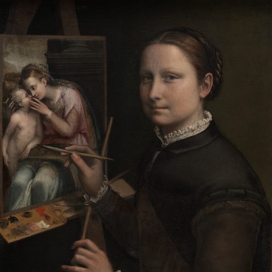 Sofonisba at the Easel with a different face swapped into it