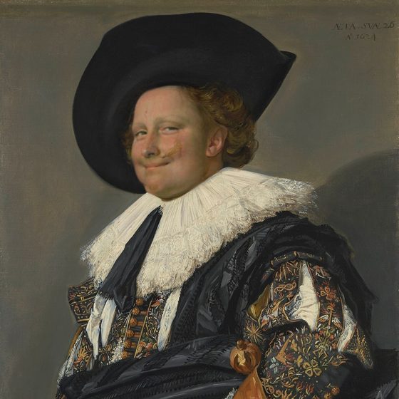 The Laughing Cavalier with a different face swapped into it